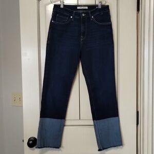 Mavi Denim Jeans Niki High Rise Straight Crop Size 27 Large Cuff
